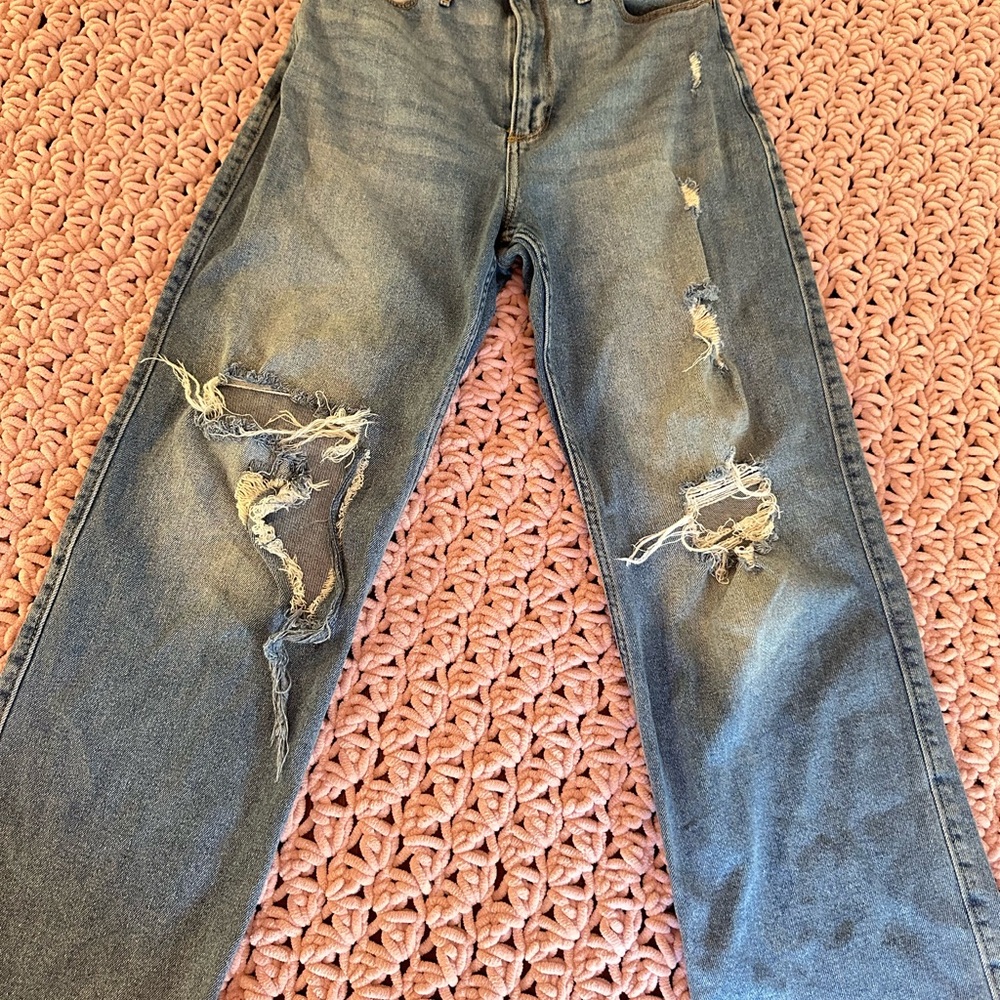 Hollister Blue Curvy Ultra High-Rise Dad Jeans